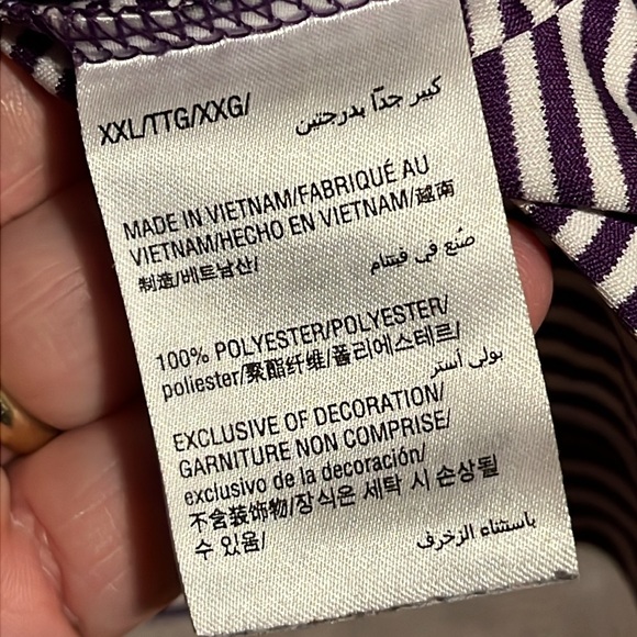 Greg Norman Golf Shirt - Purple Striped - Shark Logo - XXL - PlayDry - Picture 8 of 9